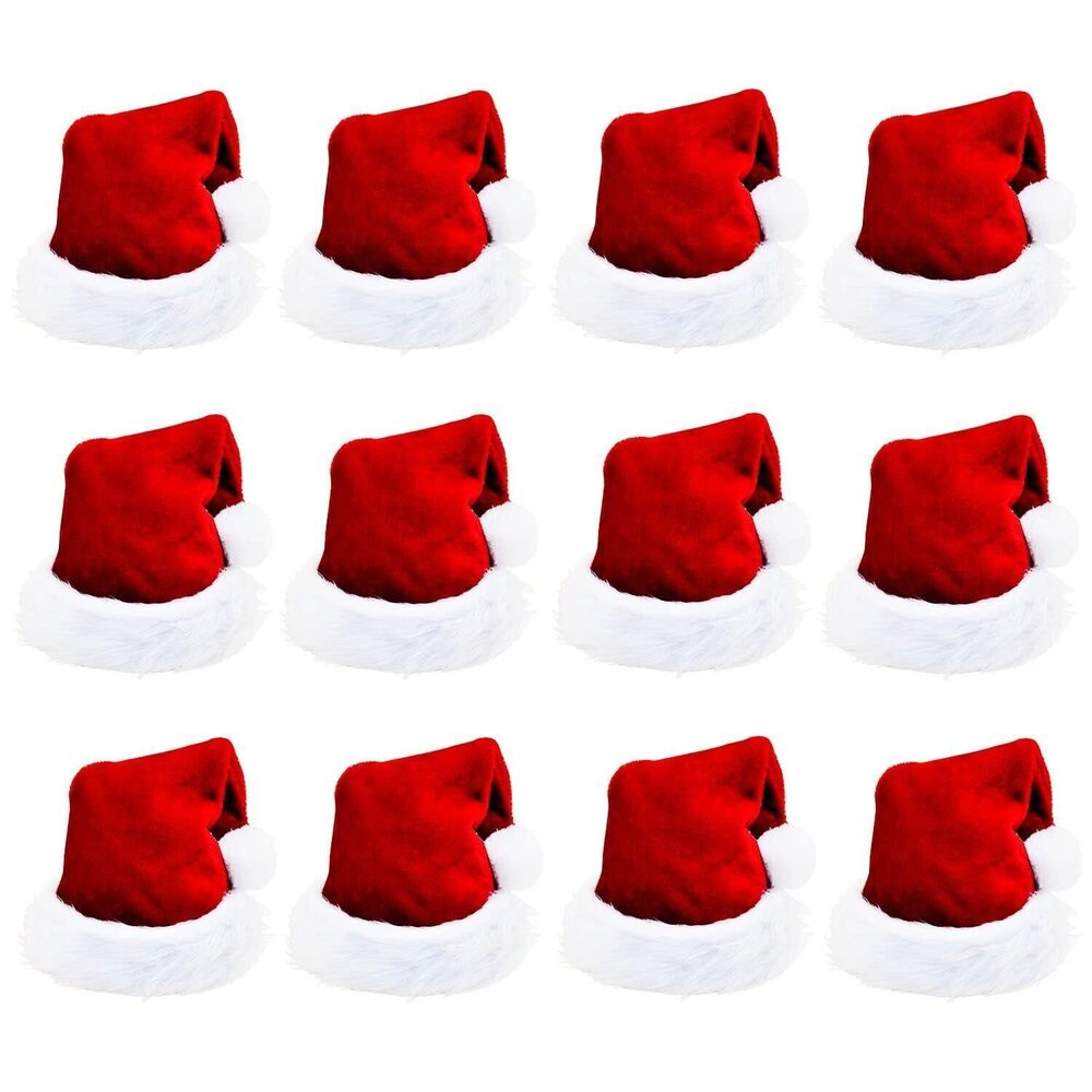 1786 Santa Hats for Adults with Soft Liner Extra Thicken Large Plush Velvet